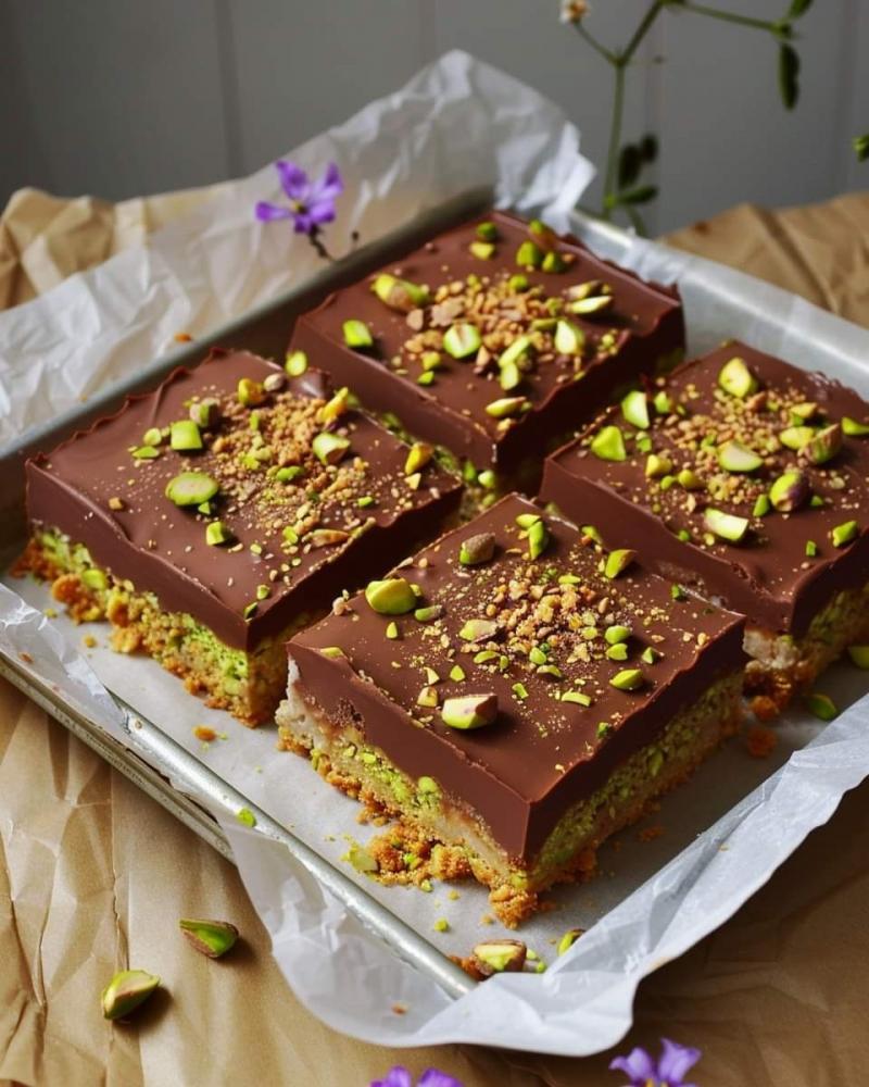 Chocolate and Pistachio Bars 🍫🥜