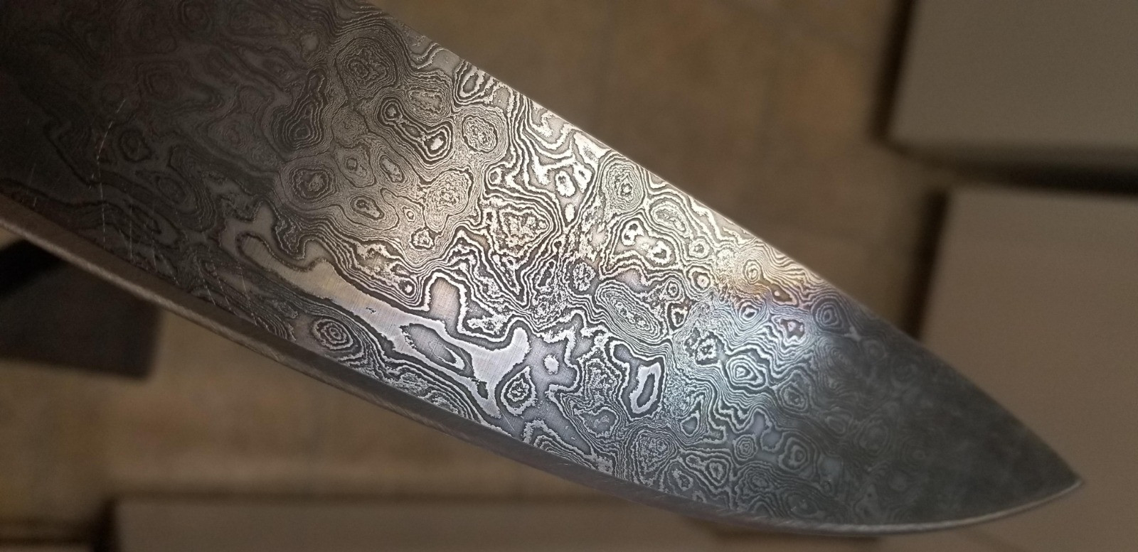 Although rare today, objects made from Damascus steel display a bluish, uneven coloration.