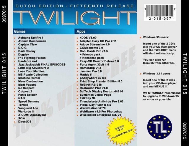 Twilight Dutch Edition - Fifteenth Release back cover.