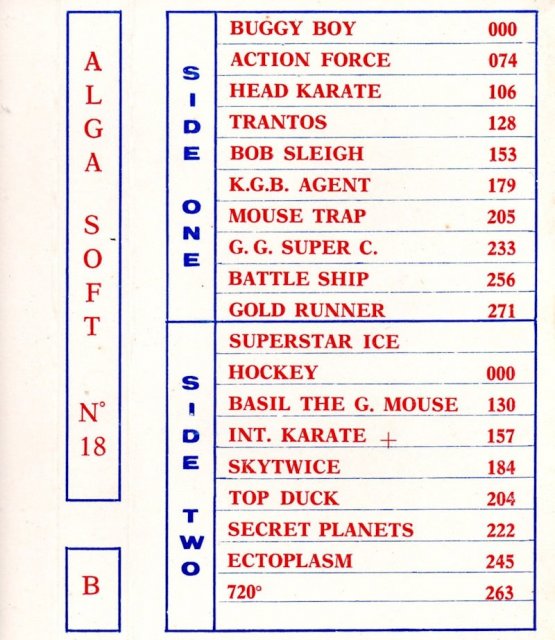 The covers and names of the Alga Soft compilations for Commodore 64