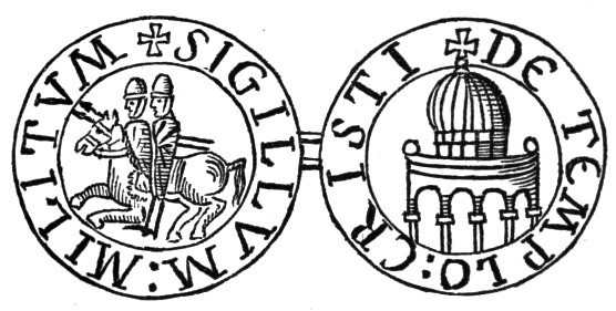 (left) The famous seal of the two knights on a single horse, a symbol of humility. (right) A famous 