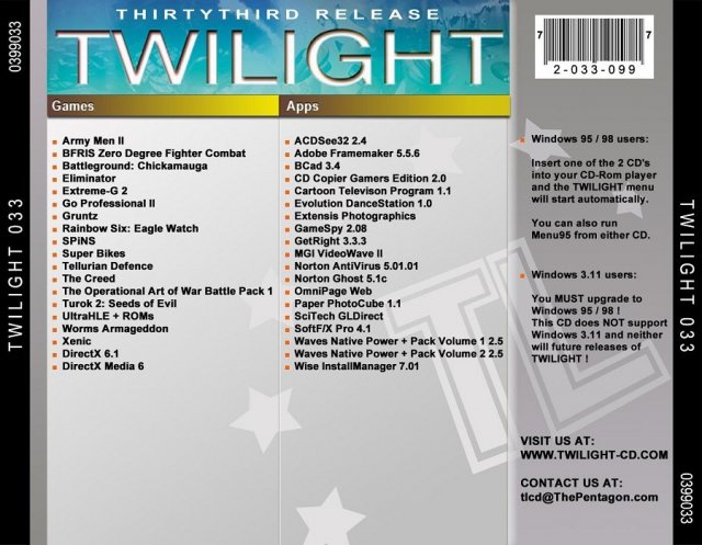 Twilight Dutch Edition - Thirtythird Release back cover.