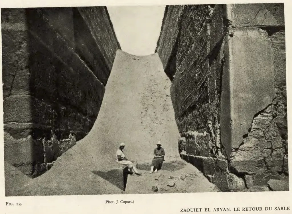 Sand in the corridor of the unfinished pyramid