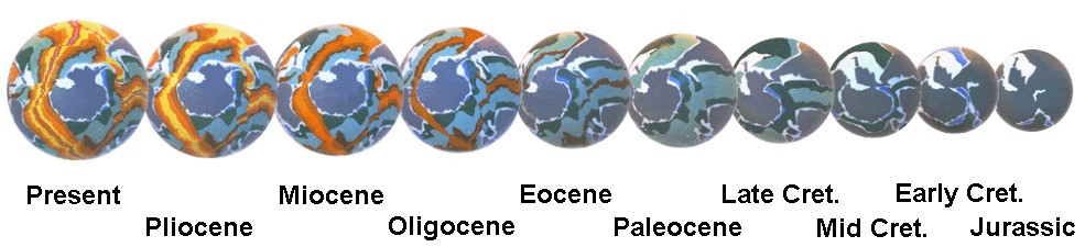 Figure 32 Antarctic small Earth sequential spreading history, from Early Jurassic to the Present. (I